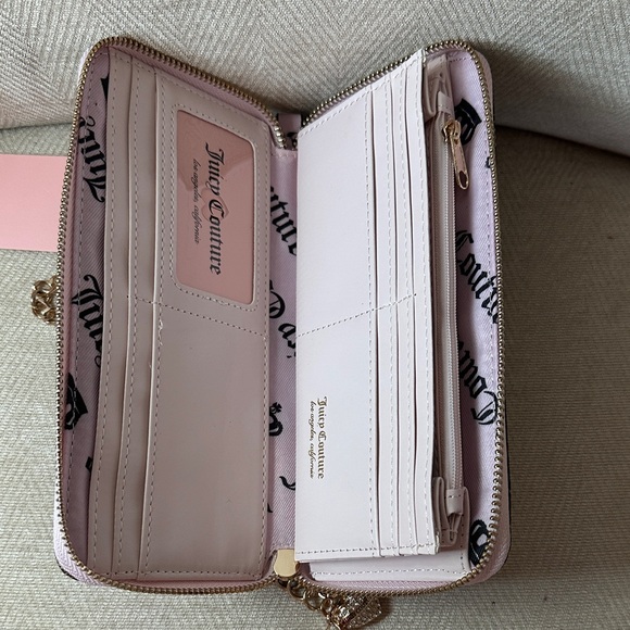 Juicy Couture Pink and Black Chain Wristlet Wallet